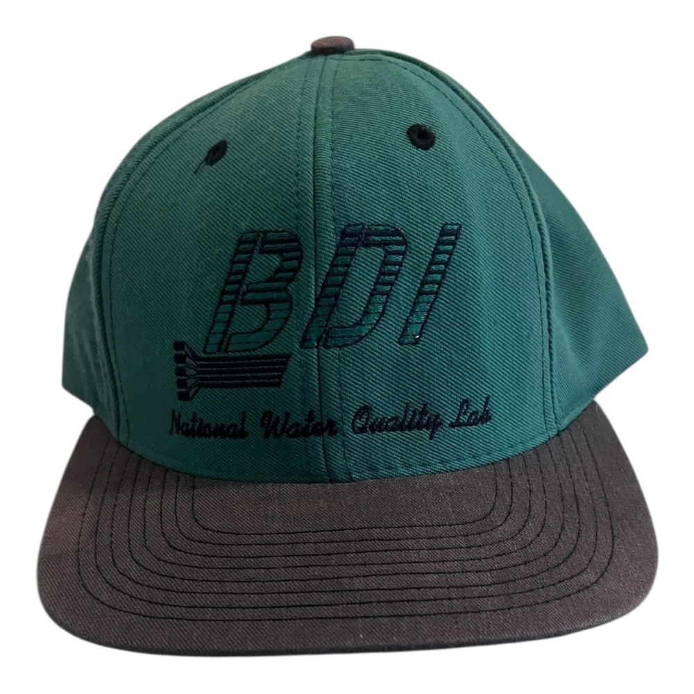 BDI National Water‎ Quality Lab Green Blue Snap Back Hat Vintage USA OS